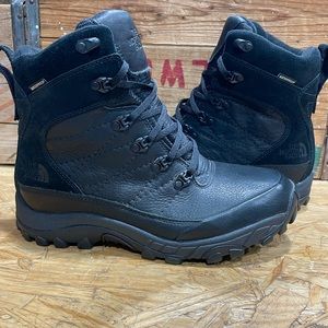 Brand new unworn The North Face Chilkat waterproof boot in black leather.